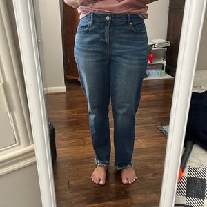 Loft outlet jeans with freyed hem.